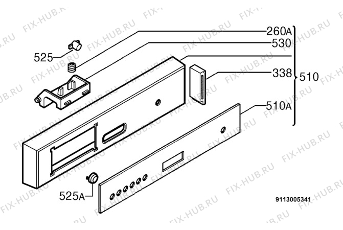 Взрыв-схема посудомоечной машины Zanussi ZDI6744 - Схема узла Command panel 037